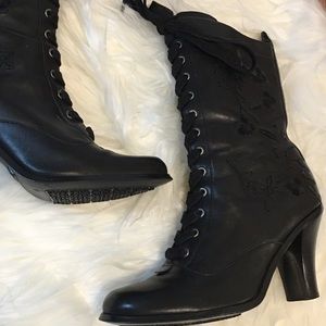 Leather Kenneth Cole Reaction Lace / Zip Up Boots